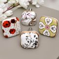 Ceramic flat floral pattern knobs