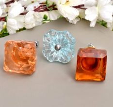 Glass square knob