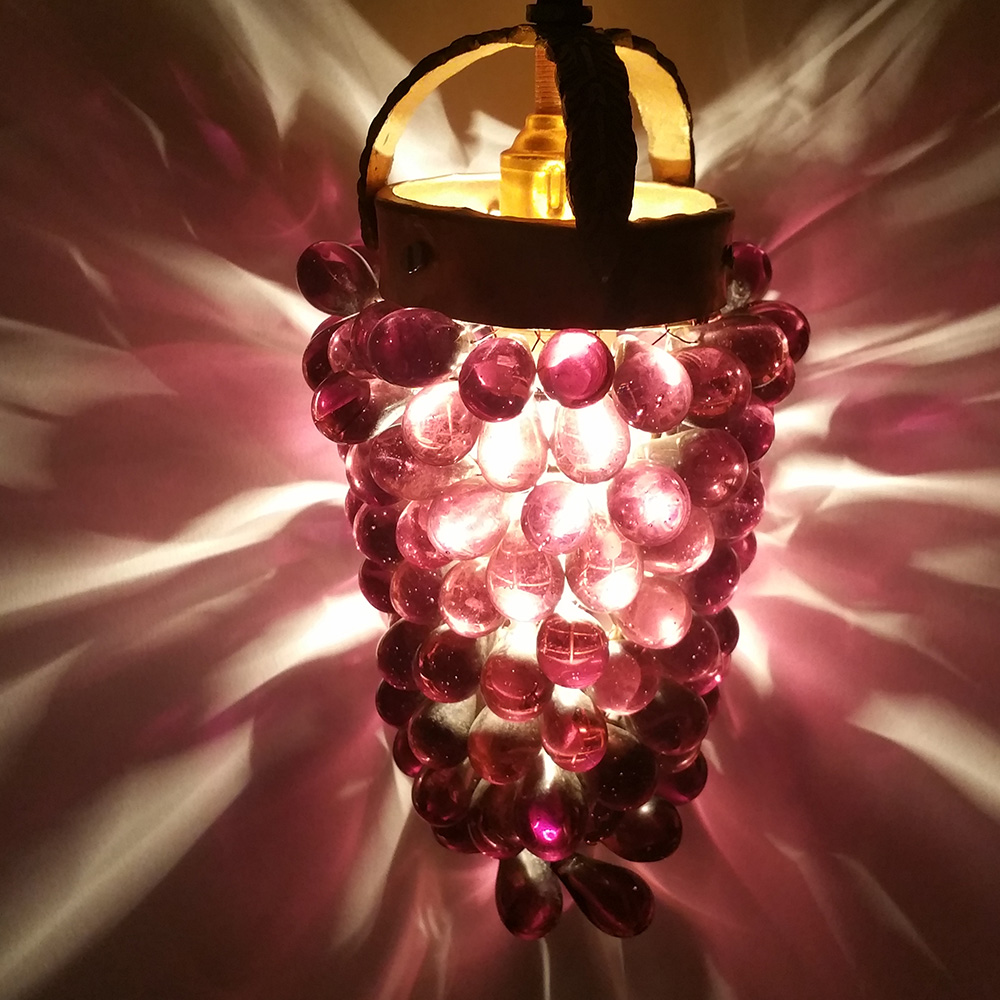 【希少】grape pendant lamp ×2点セット Vintage Purple Grape Lamp Hanging