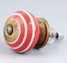 Red White Stripes Knob