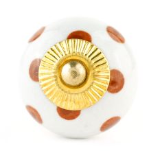 White Camel Dot Ceramic Knob