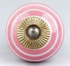 Pink Knob White Striped
