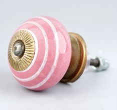 Pink Knob White Striped