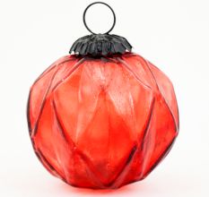 Set Of 4 Piece Red Solid Box Cut Christmas Hanging