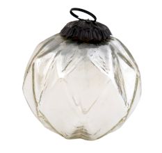 Set Of 4 Piece Silver Shine Box Cut Christmas Hanging