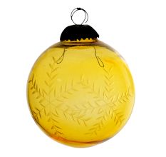 Set Of 4 Piece Yellow Round leaf Christmas Hanging