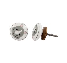 Hippo Flat Ceramic Knob