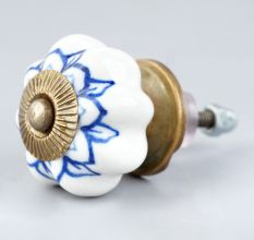 Blue Flower Medium Knob