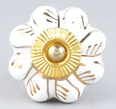 White Golden Leaf Big Melon Knob