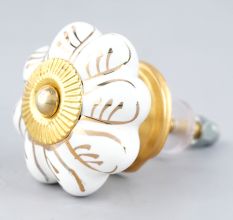 White Golden Leaf Big Melon Knob