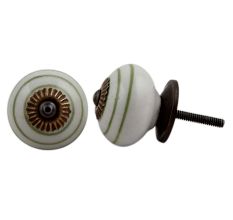 Pea Green Stripe Knob