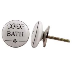 Bath Flat Ceramic Cabinet Knob