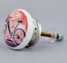 Multicolor Bicycle Flat Ceramic Drawer Knob