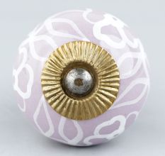 Light Purple floral Leafy Knob