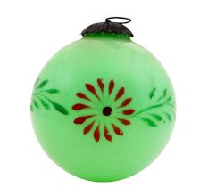 Set Of 3 piece Green Round Flower Christmas Hanging