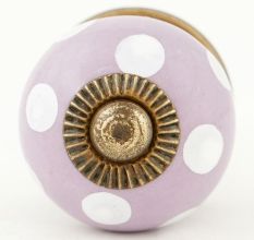 Light Purple Polka Dot Small Dresser Knob