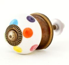 Multicolor Polka Dot Small Ceramic Drawer Knob