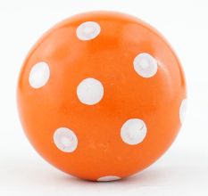 Orange White Polka Dots Flat Knob