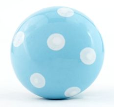 Sky Blue White Polka Almirah Knob