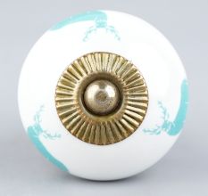 Turquoise Standing Rein Deer Pattern Ceramic Dresser Knob Online