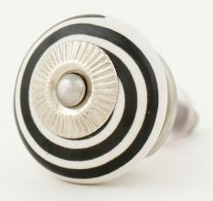 Black Pattern Flat Knob