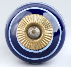 Navy Blue White Knob
