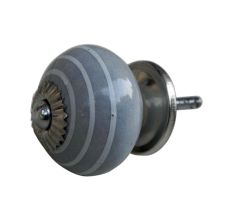Dark Grey White Knob