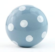 Grey White Polka Dot Cabinet Knob
