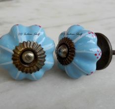 Sky Blue White Knob