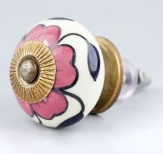 Maroon Flower Knob