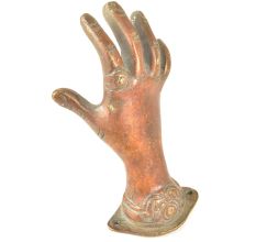 Brass Hand Door Handle Door Pull Red Patina