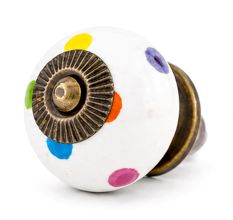 Mixed Polka Dotted Ceramic Cabinet Knob