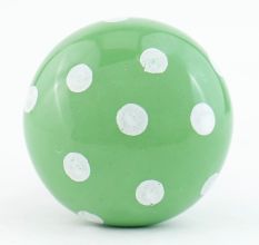 Green White Polka Ceramic Cabinet Knob