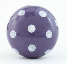 Purple White Polka Dotted Drawer Knob