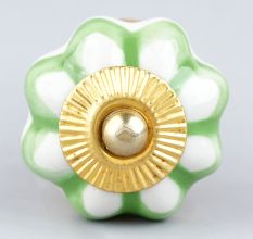 Pea Green Sunflower Medium Knob