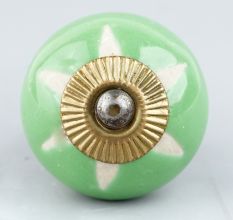 Pea Green Etched Ceramic Knob-10