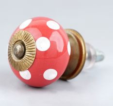 Red Etched Ceramic Knob 14