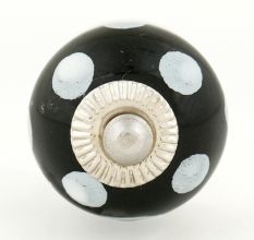 White Dotted Small Ceramic Wardrobe Knob