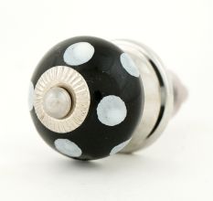 White Dotted Small Ceramic Wardrobe Knob