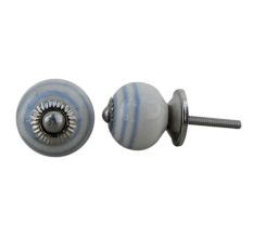 Blue Striped Small Knob