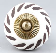 White Etched Ceramic Floral Cabinet Knobs Online