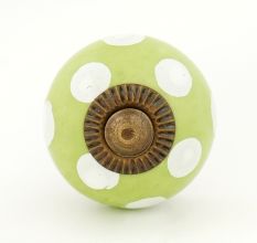 Pea Green Dotted Small Ceramic Drawer Knobs