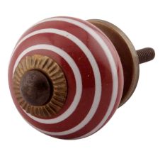 Cherry Striped Small Ceramic Wardrobe Knobs Online