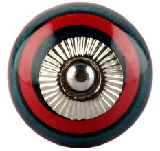 Forest Green And Red Strip Ceramic Cabinet Knobs Online