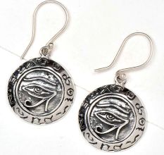 Evil Eye Charm 92.5 Sterling Silver Earrings