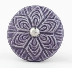 Purple Wheel Flower Knob