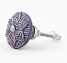 Purple Wheel Flower Knob
