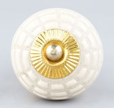 White Spider Net Etched  Ceramic Drawer Knobs