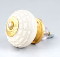 White Spider Net Etched  Ceramic Drawer Knobs