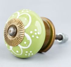 Lime Green Floral Knob